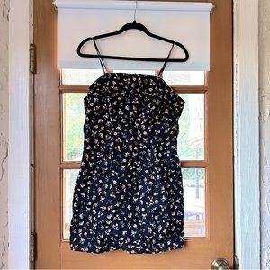 🦋 Mossimo Supply Co Black Floral Fitted Square Neck Sleeveless Mini Dress